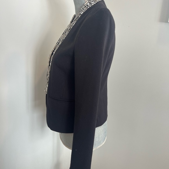 MICHAEL KORS BLACK BLAZER WITH BLING COLLAR (SIZE: 6 **FITS LIKE A SIZE 4) - Picture 2 of 4